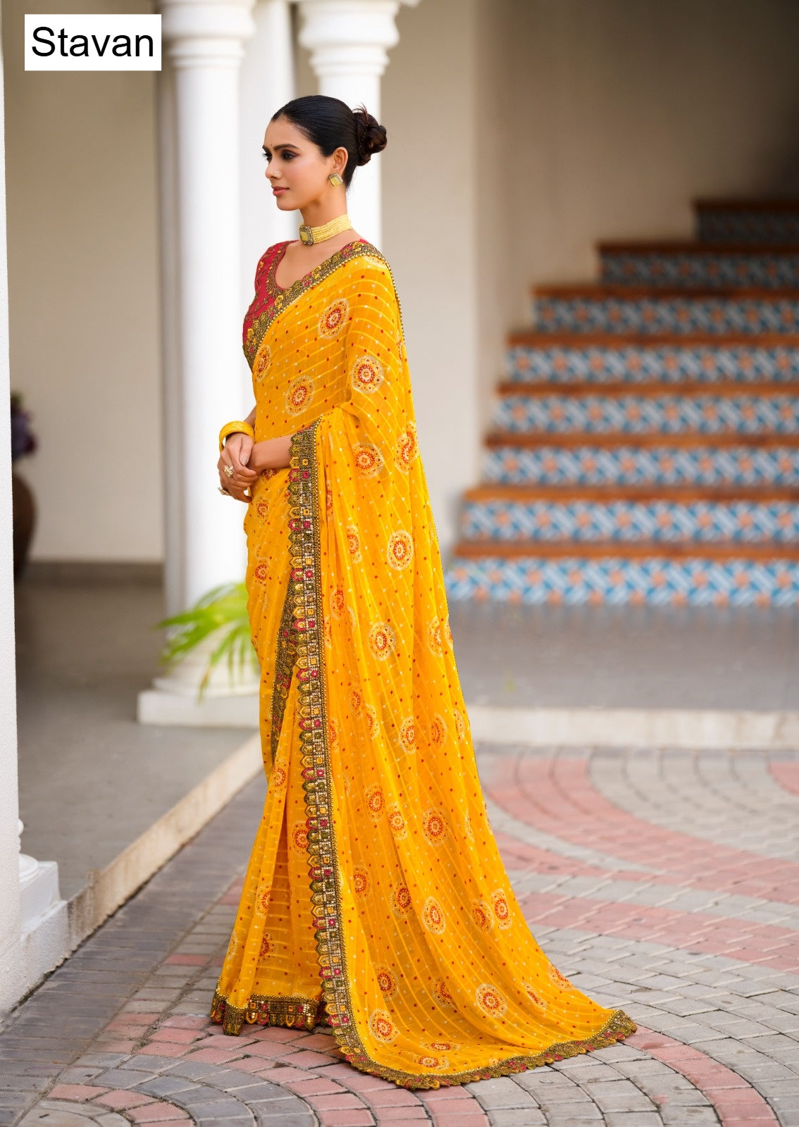 Jiva Stavan Georgette Sarees Wholesale