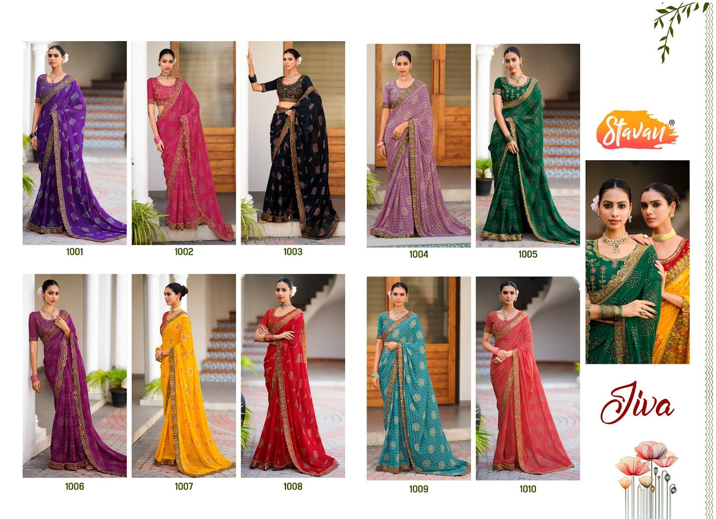Jiva Stavan Georgette Sarees Wholesale
