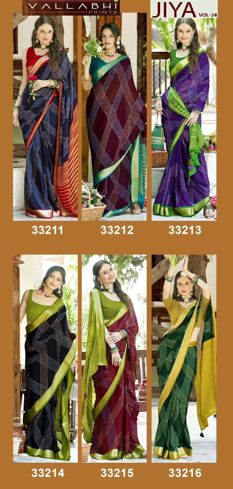 Jiya 24 Vallabhi Prints Georgette Sarees Supplier