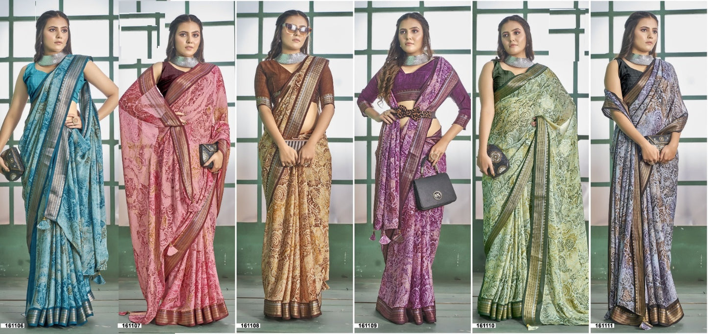 Jiya Vol 4 Vallabhi Prints Georgette Sarees Supplier India
