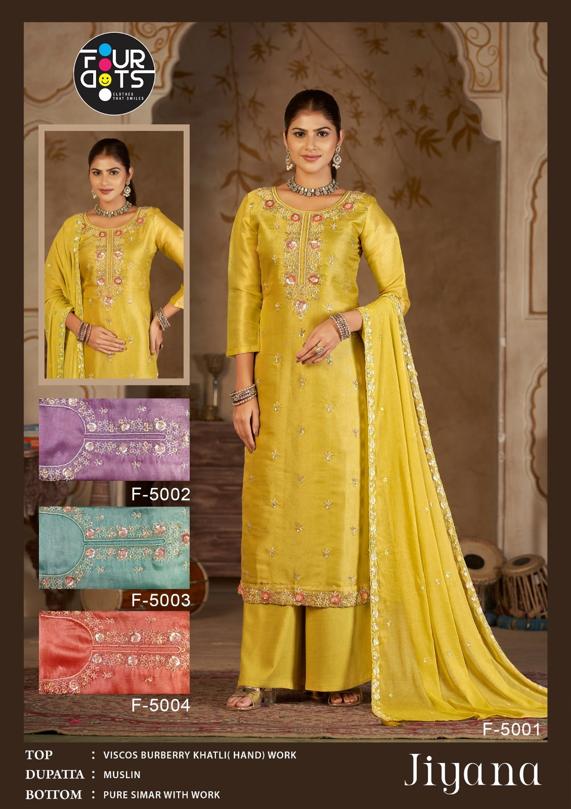 Jiyana Four Dots Viscose Plazzo Style Suits Wholesaler Ahmedabad
