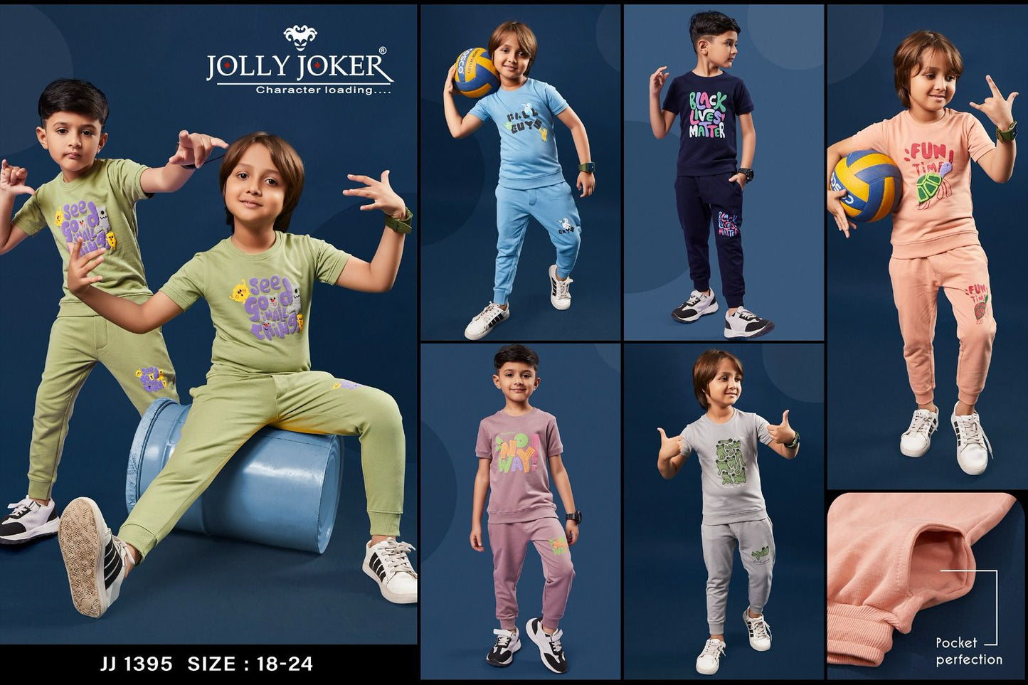 Jj-1395 Jolly Joker Looper Boys Co Ord Set Wholesaler Gujarat