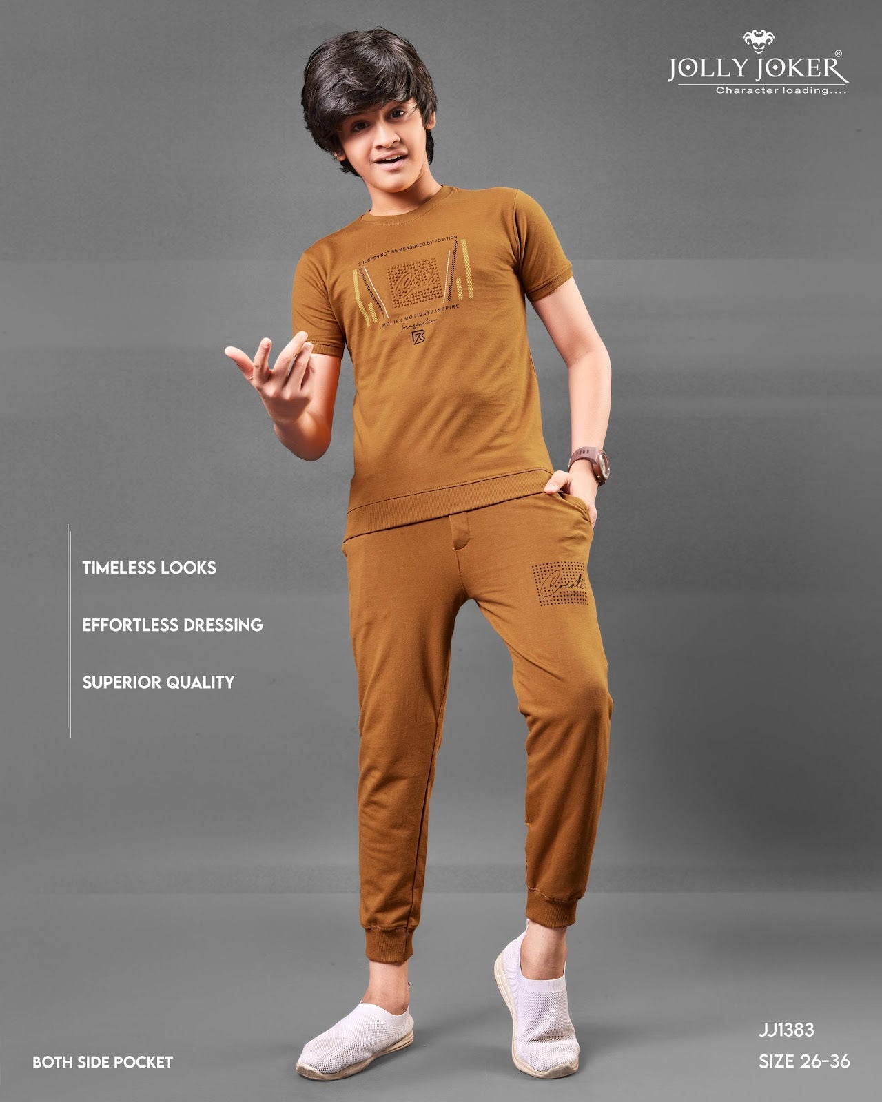 Jj 1383 Jolly Joker Looper Boys Co Ord Set Wholesale Price