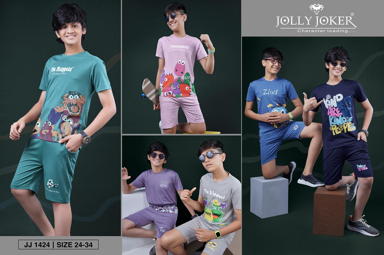 Jj 1424 Jolly Joker Tencil Boys Co Ord Set Manufacturer India