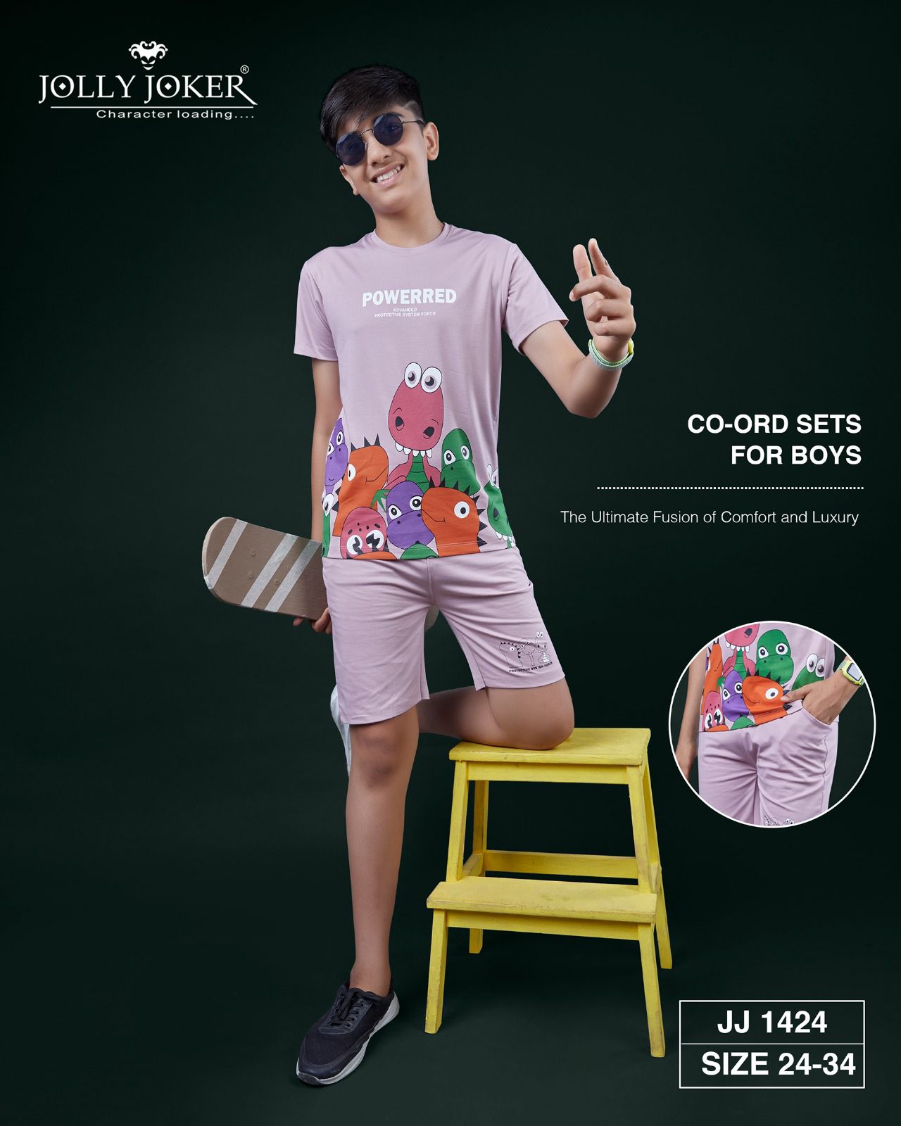 Jj 1424 Jolly Joker Tencil Boys Co Ord Set Manufacturer India
