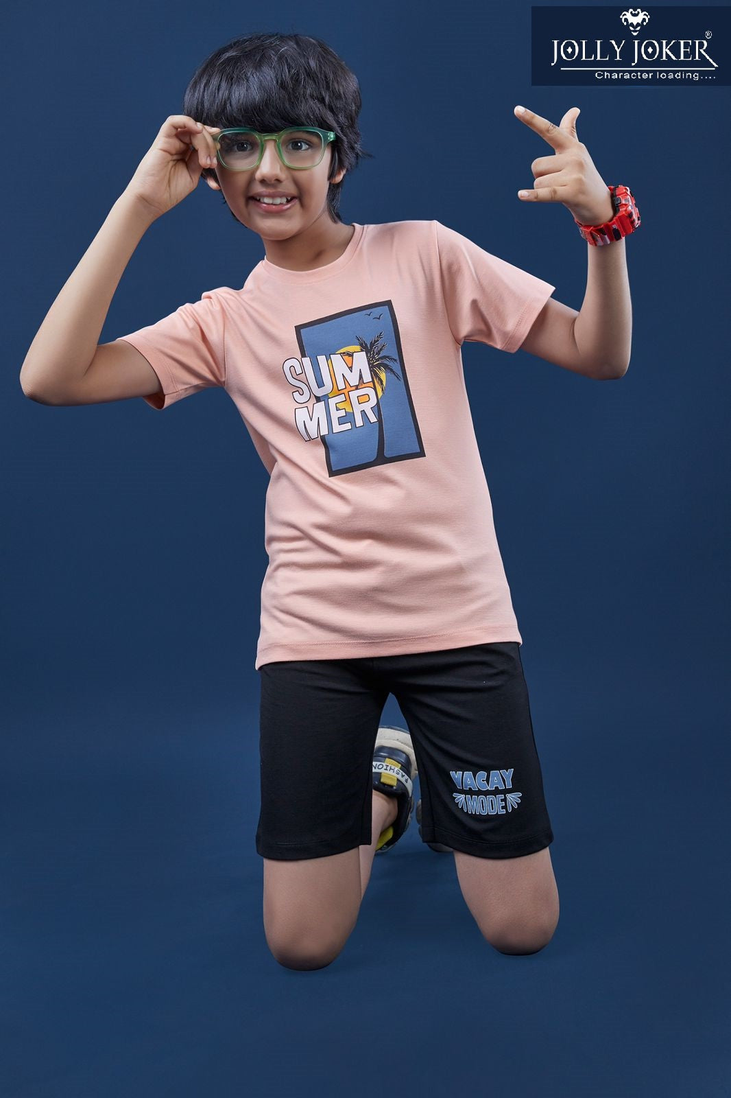 Jj 1428 Jolly Joker Tencil Boys Shorts Set Exporter Gujarat