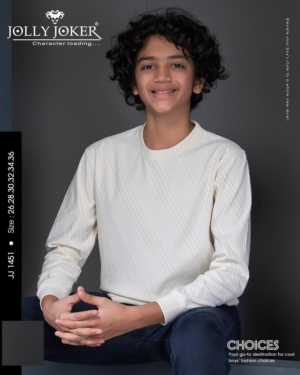 Jj 1451 Jolly Joker Jacquard Boys Tshirt Manufacturer