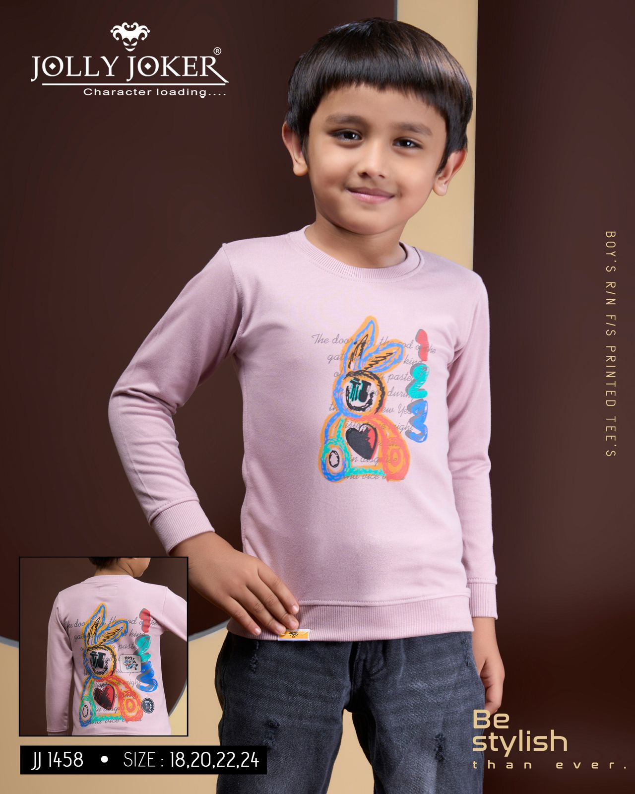 Jj 1458 Jolly Joker Cotton Looper Boys Tshirt Supplier Ahmedabad