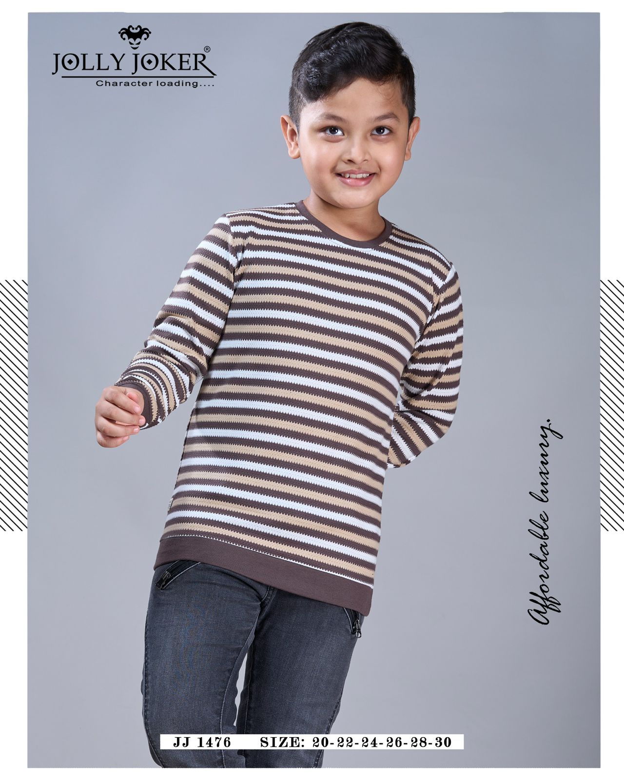 Jj 1476 Jolly Joker Zig Zag Boys Tshirt Wholesale Rate