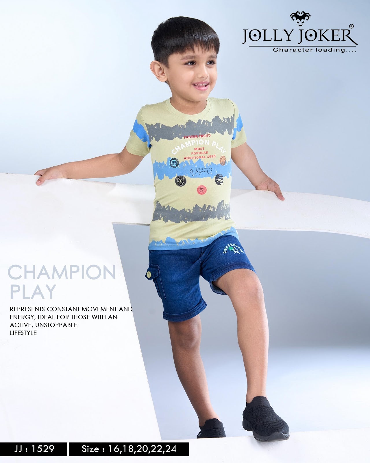 Jj 1529 Jolly Joker Tencil Boys Shorts Set Wholesaler