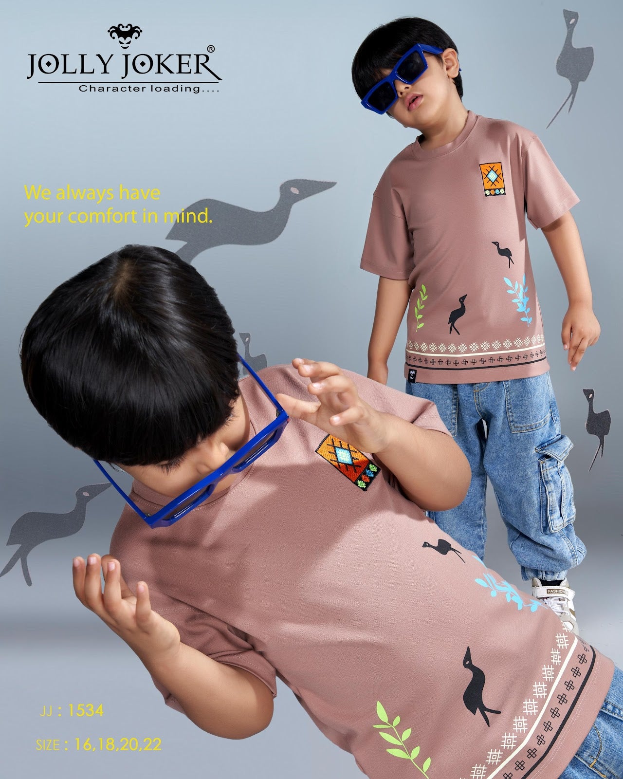 Jj 1534 Jolly Joker Tencil Boys Tshirt Supplier India