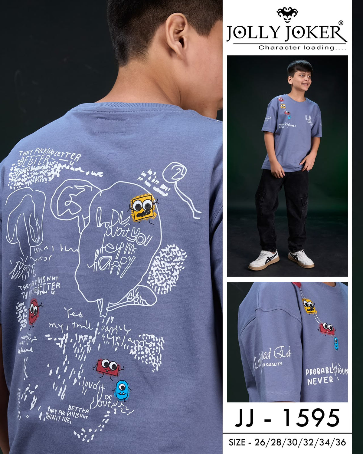 Jj 1595 Jolly Joker Cotton Looper Boys Tshirt Manufacturer India