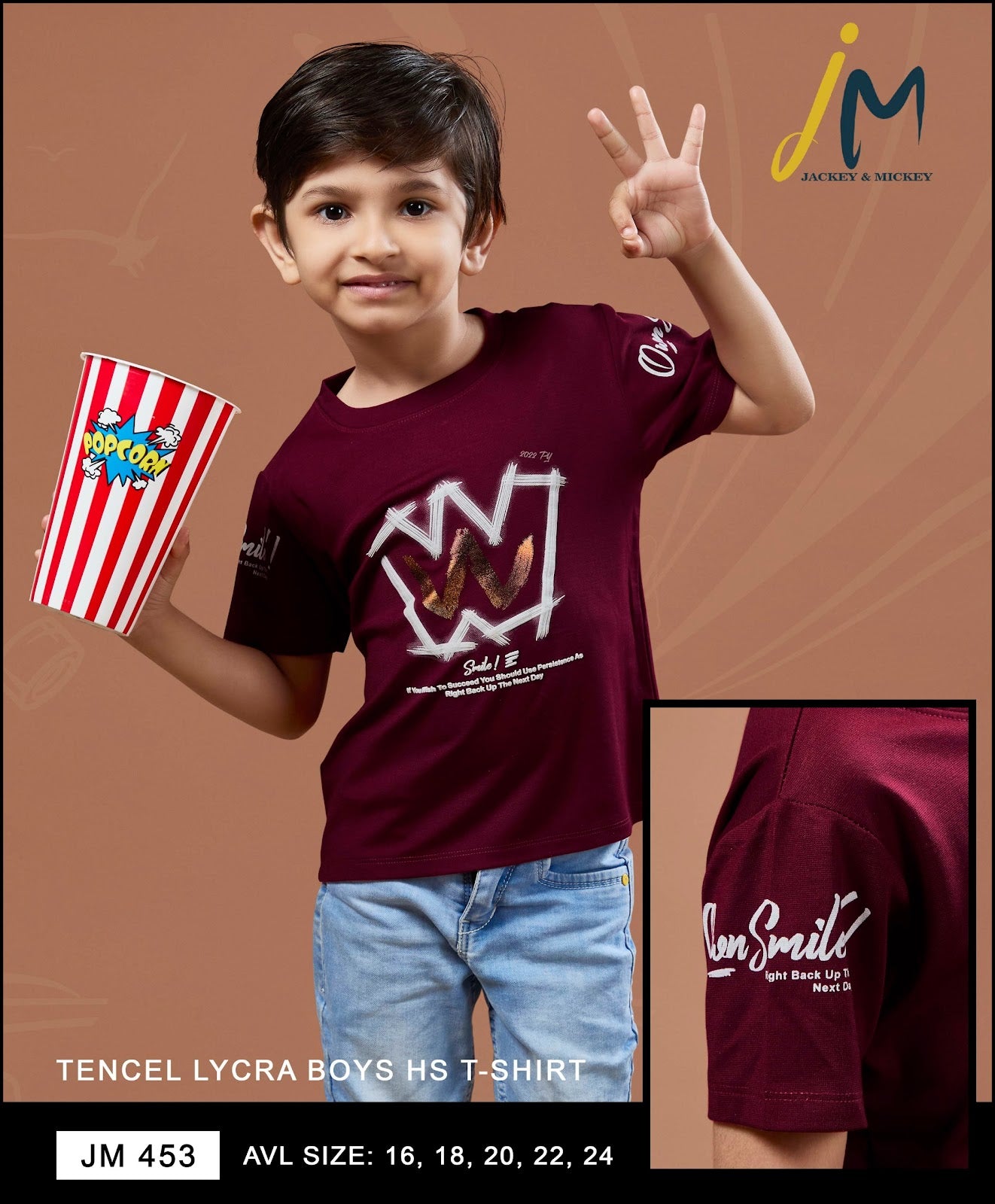 Jm 453 Jackey N Mickey Tencil Boys Tshirt Wholesaler