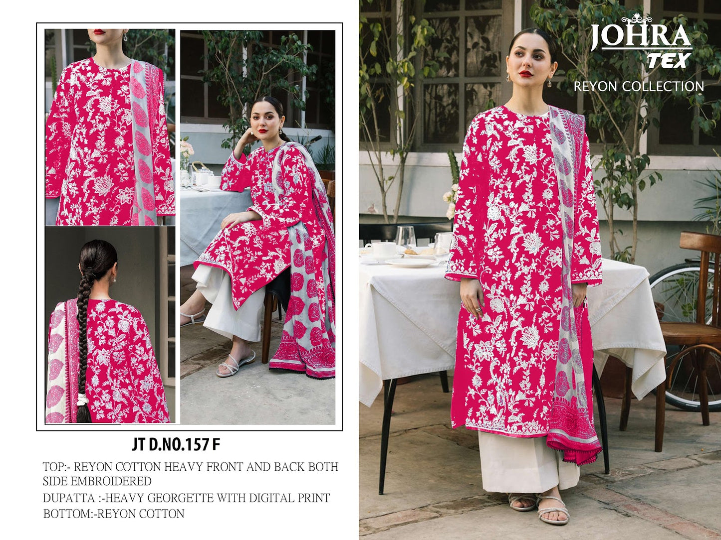 Jt-157 Johra Tex Reyon Pakistani Salwar Suits Manufacturer Ahmedabad