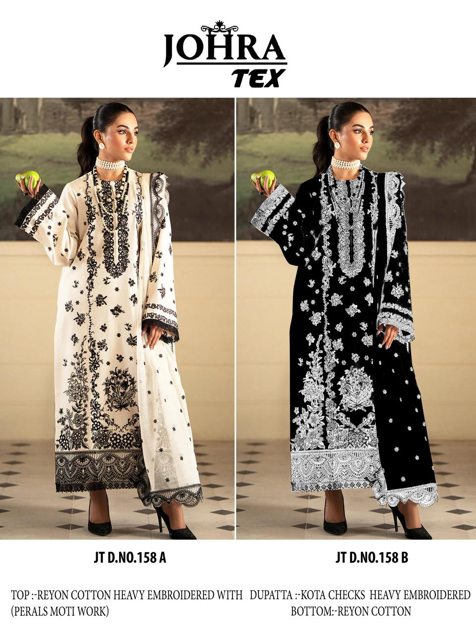 Jt-158Ab Johra Tex Rayon Pakistani Salwar Suits Wholesaler