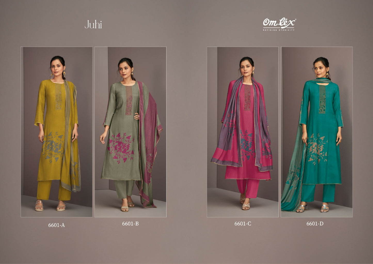 Juhi 6601 Omtex Silk Pant Style Suits Wholesale Price