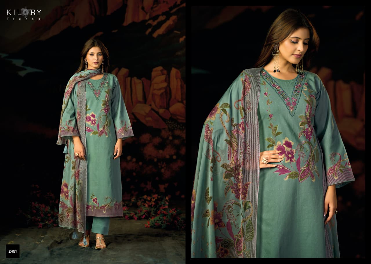 Julie Kilory Lawn Cotton Pant Style Suits Wholesaler