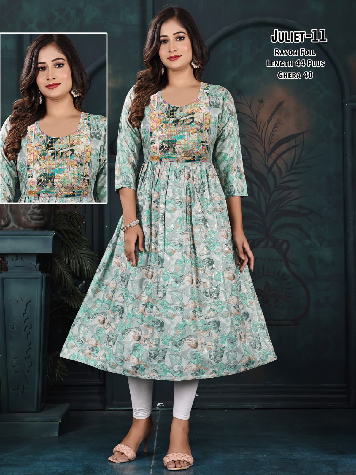 Juliet 0608 Ayg Rayon Foil Anarkali Kurtis Exporter India