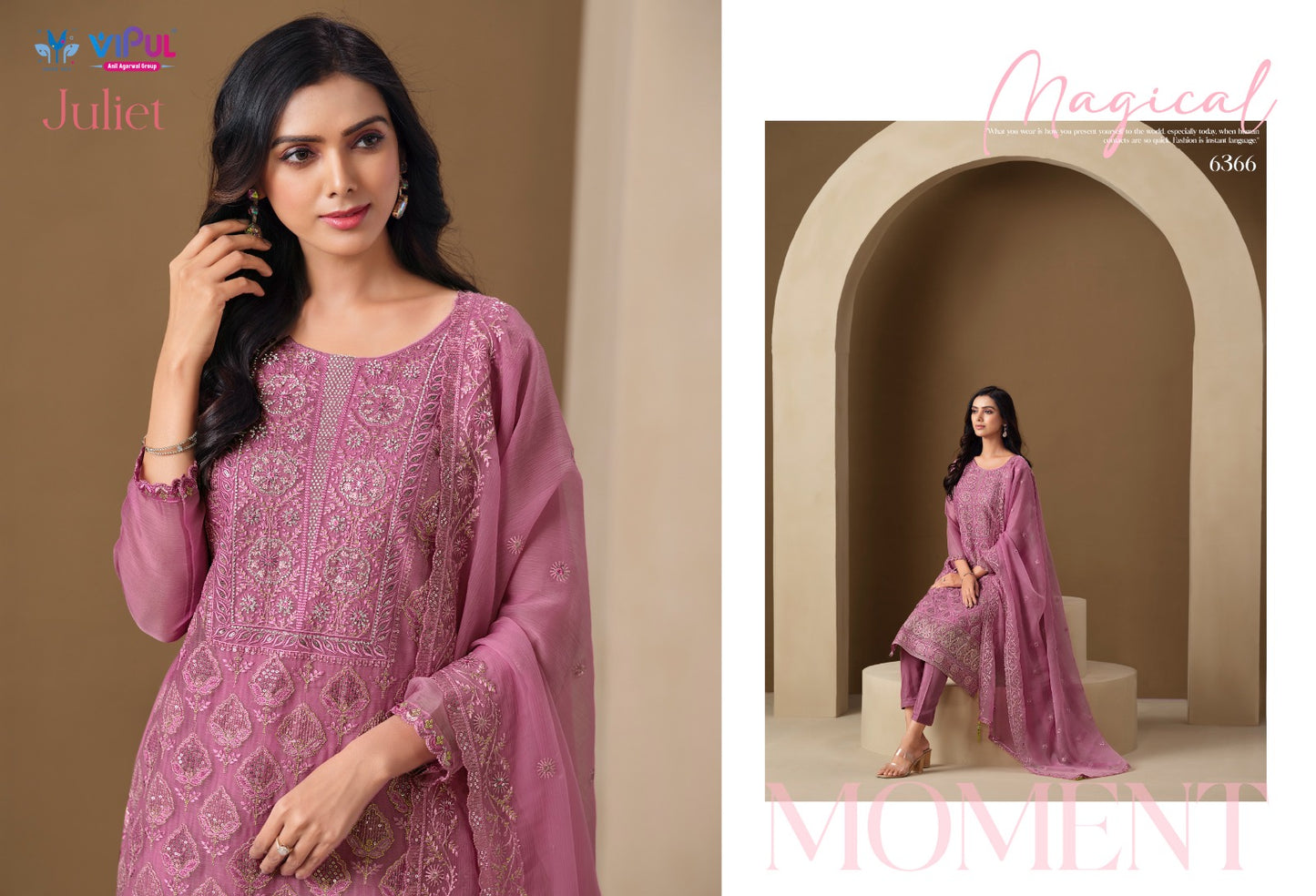 Juliet Vipul Chiffon Pant Style Suits Manufacturer Ahmedabad