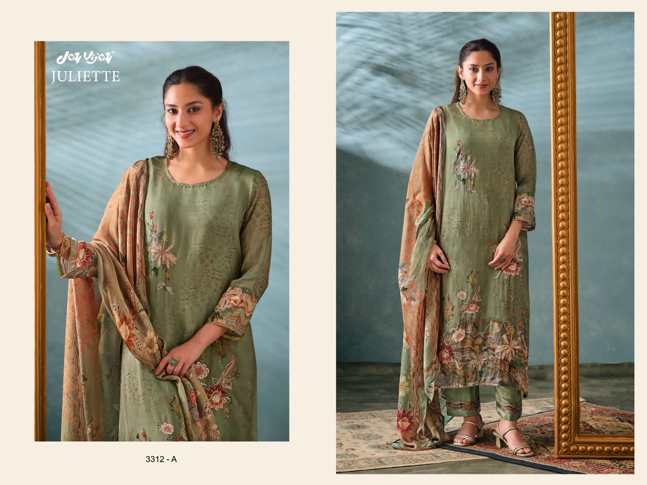 Juliette 3312 Jay Vijay Organza Pant Style Suits Wholesale Rate