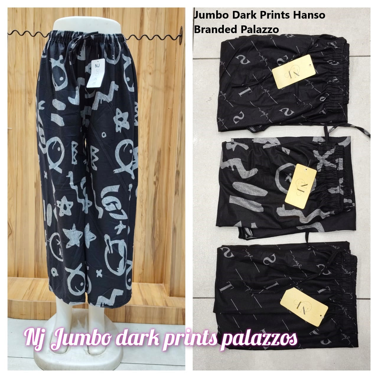 Jumbo Dark Prints Hanso Branded Palazzo Supplier India