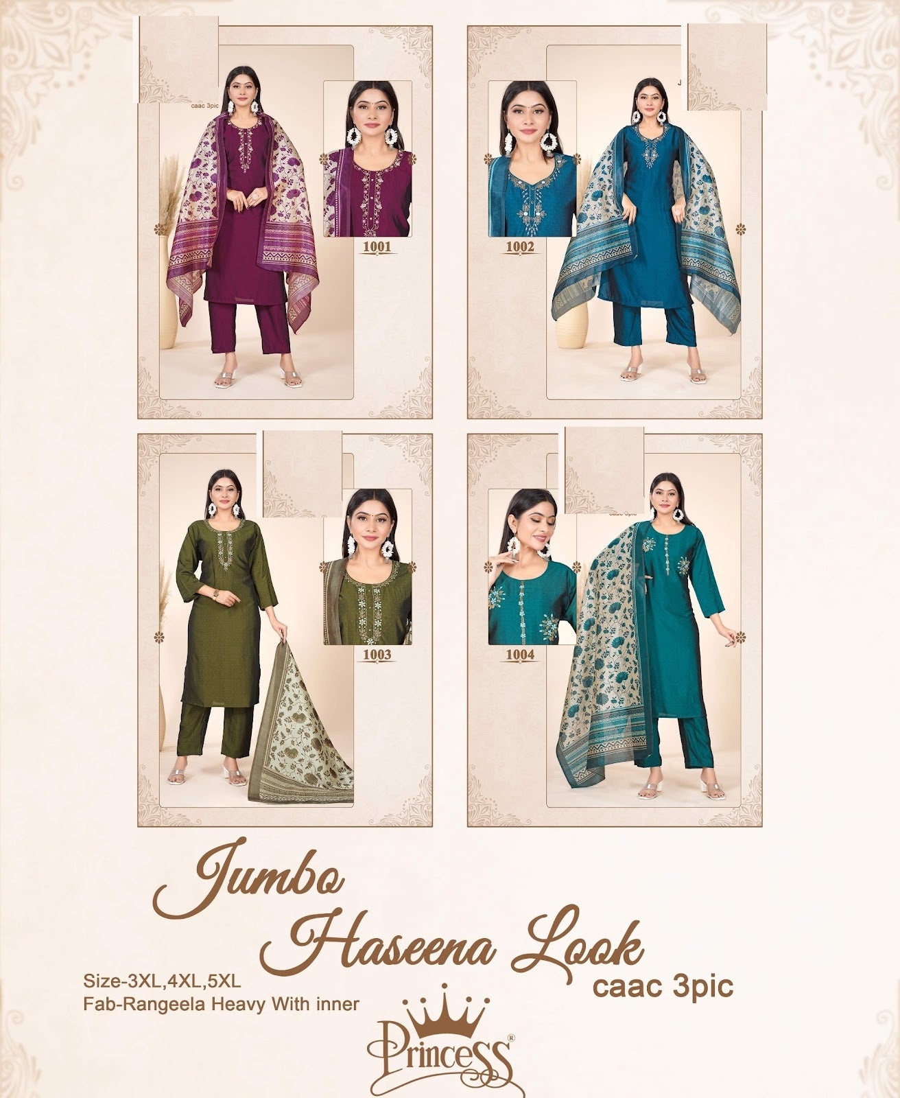 Jumbo Haseena Look Princess Creation Readymade Pant Style Suits Exporter