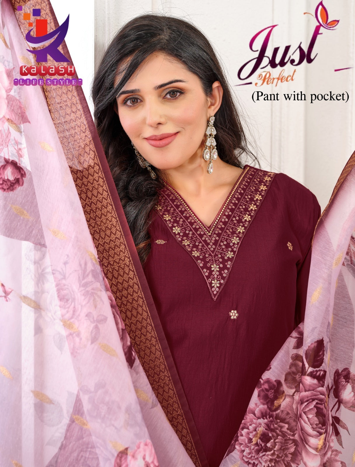 Just Perfect Mlm Kalash Lifestyle Bombay Readymade Pant Style Suits Manufacturer Gujarat
