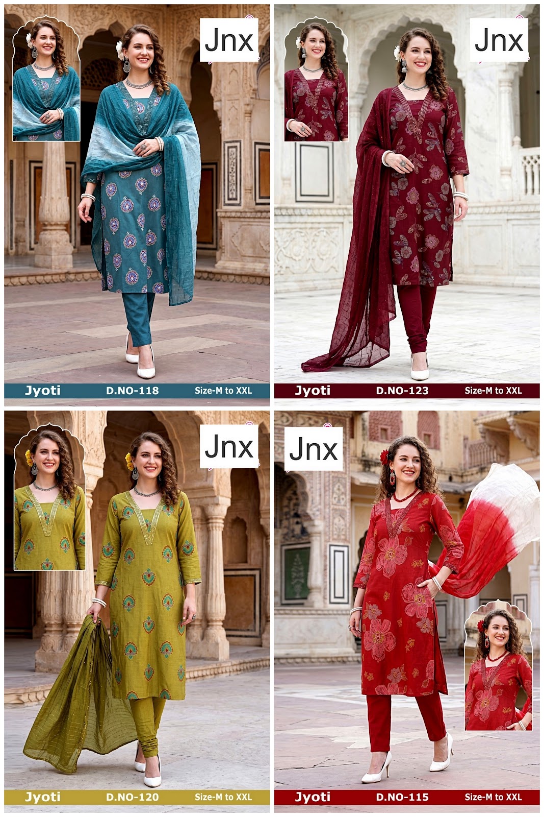 Jyoti Jnx Vertican Readymade Pant Style Suits Wholesaler India