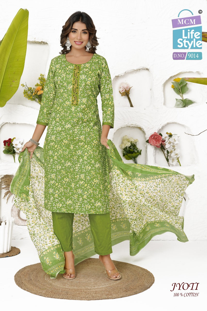 Jyoti Mcm Lifestyle Readymade Cotton Pant Suits Supplier