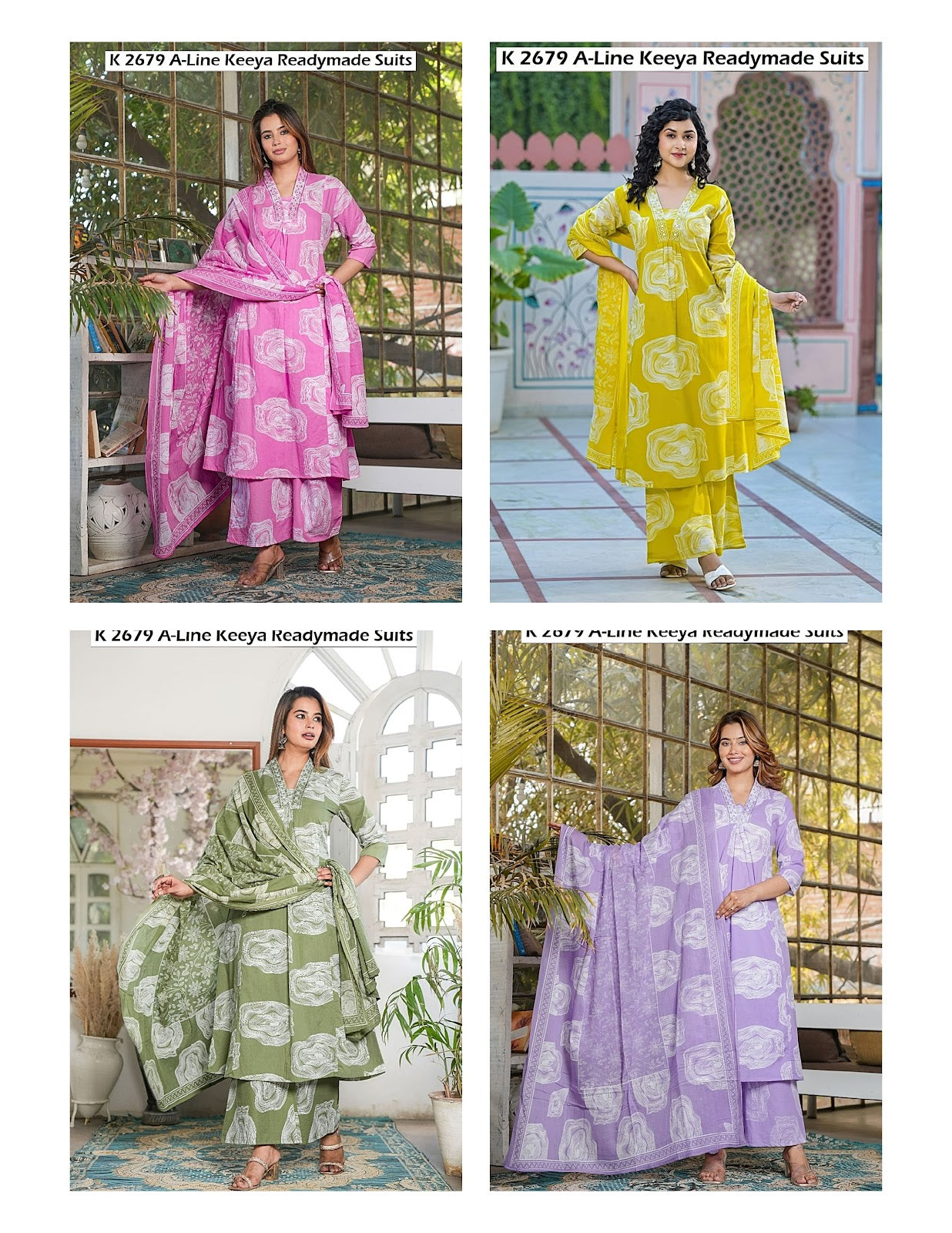 K 2679 A-Line Keeya Cotton Readymade Suits Wholesale