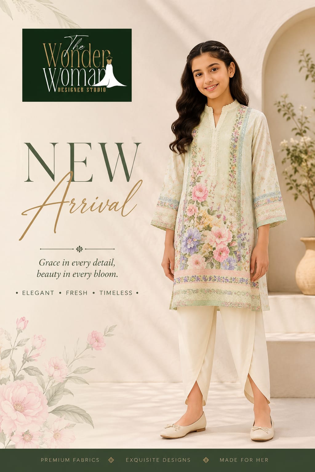 K 3040-3041 The Wonder Woman Mal Satin Girls Kurti Pant Wholesaler Gujarat