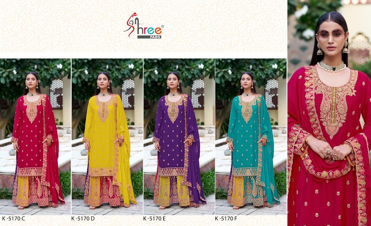 K 5170 Shree Fabs Chinon Pakistani Salwar Suits Exporter Ahmedabad