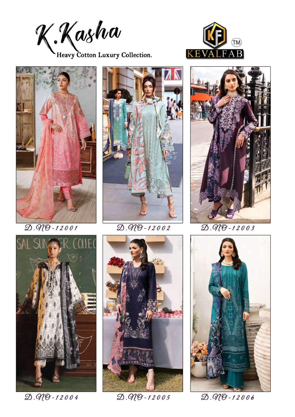 K Kasha Vol 12 Keval Fab Cotton Karachi Salwar Suits Wholesale Rate