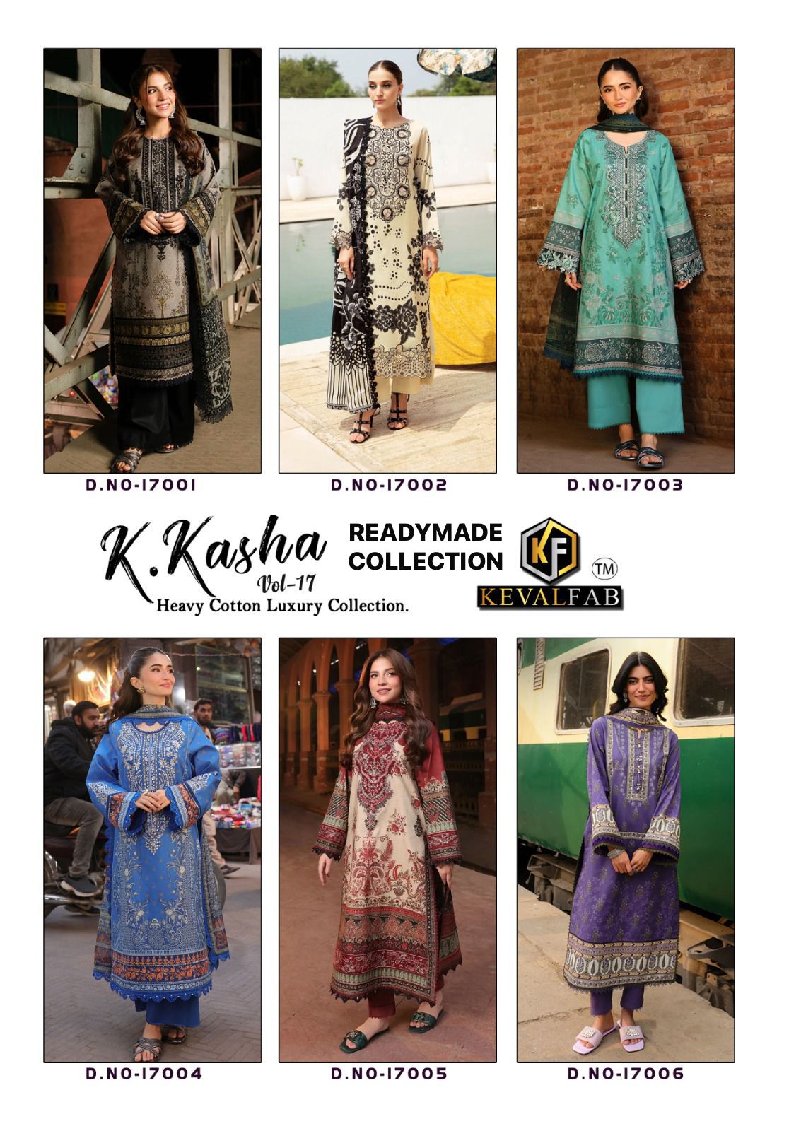 K Kasha Vol 17 Heavy Cotton Luxury Collection Keval Fab Karachi Readymade Suits Manufacturer Ahmedabad