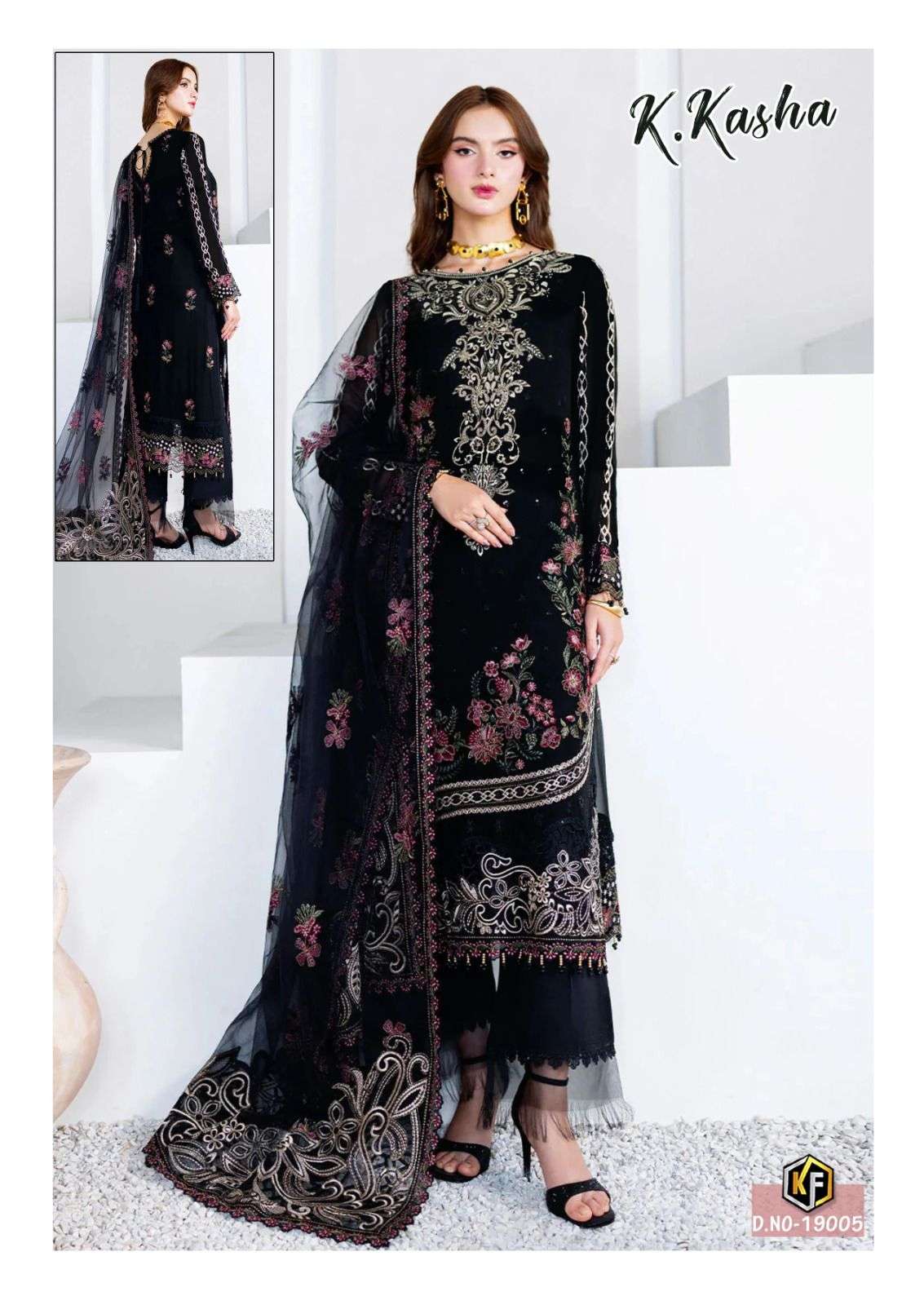 K Kasha Vol 19 Keval Fab Cotton Karachi Readymade Suits Exporter