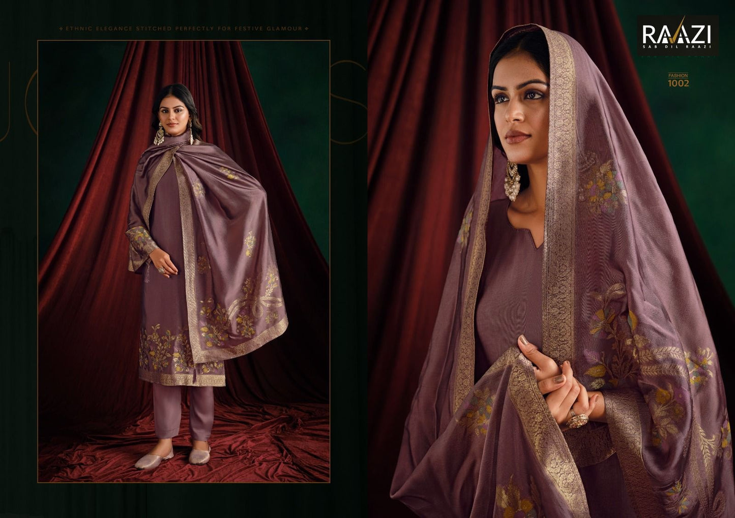 Kadambari Rama Fashions Raazi Silk Jacquard Pant Style Suits Wholesaler