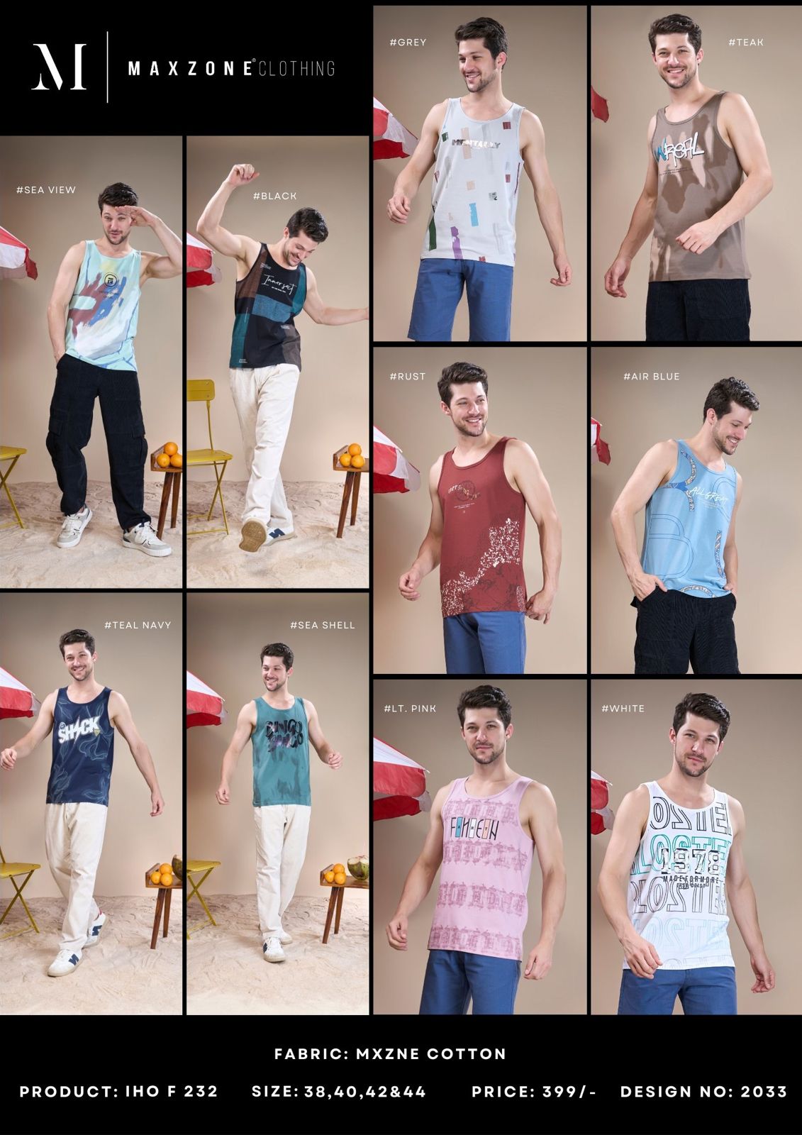 Kaffe Collective Iho F 232 Maxzone Clothing Cotton Mens Tank Top Manufacturer Ahmedabad