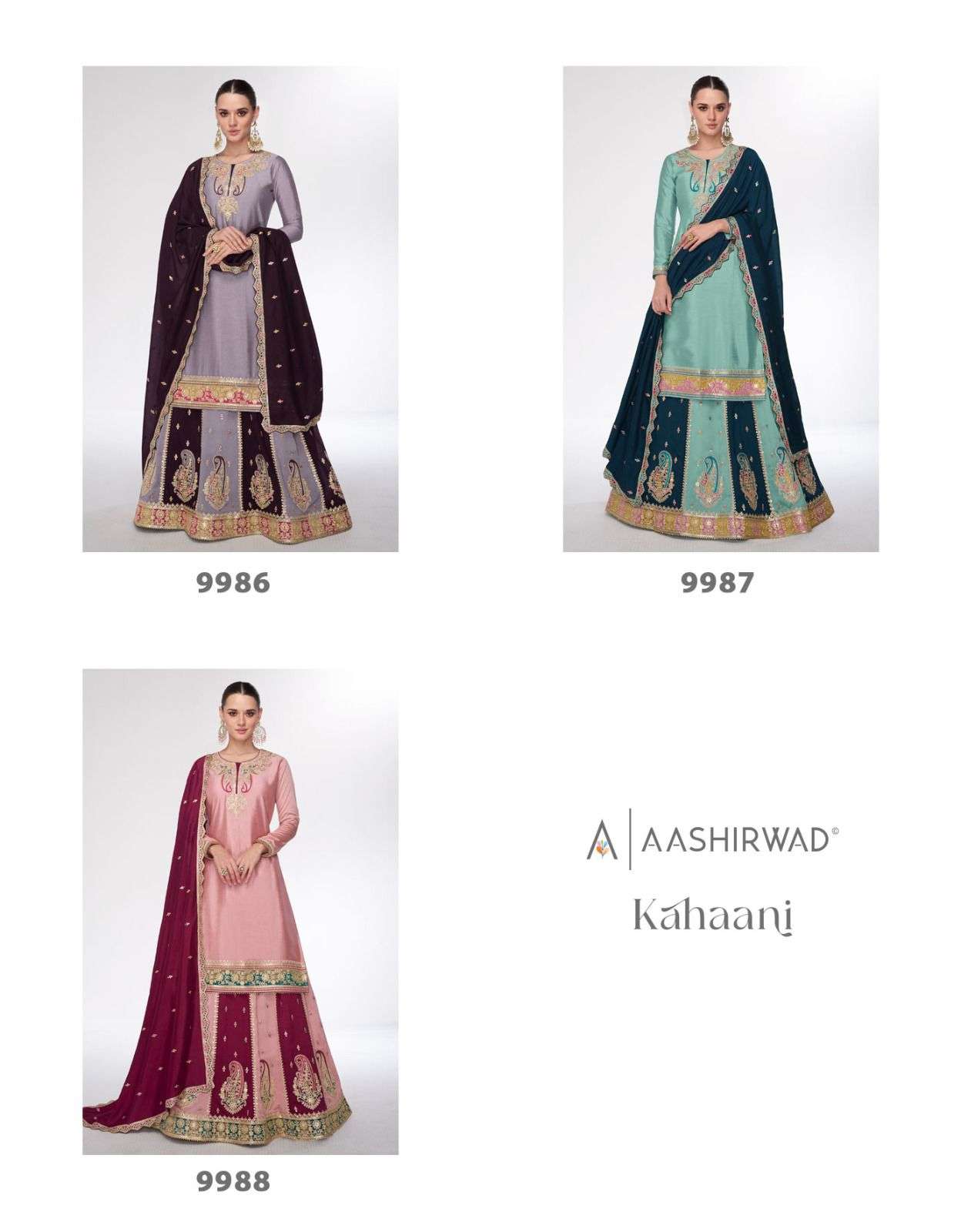 Kahaani Aashirwad Creation Premium Silk Readymade Skirt Style Suits Exporter