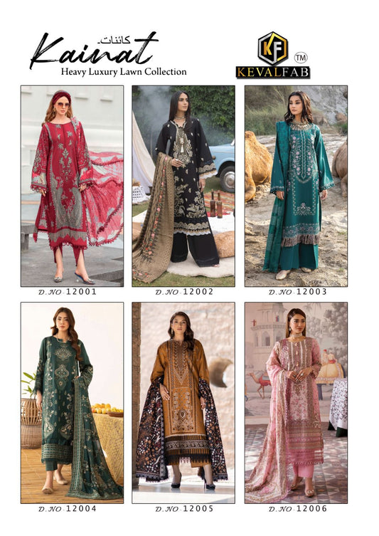 Kainat Luxury Lawn Vol 12 Keval Fab Lawn Cotton Karachi Salwar Suits
