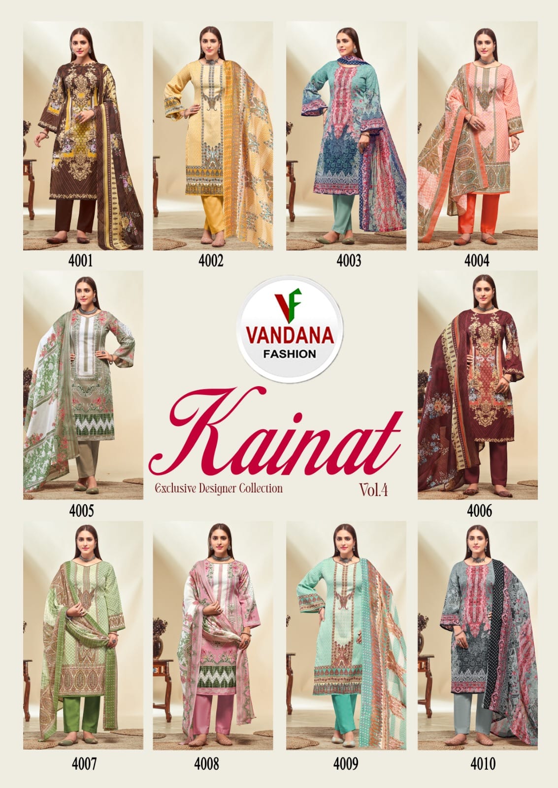 Kainat Vol 4 Vandana Soft Cotton Karachi Salwar Suits Supplier India