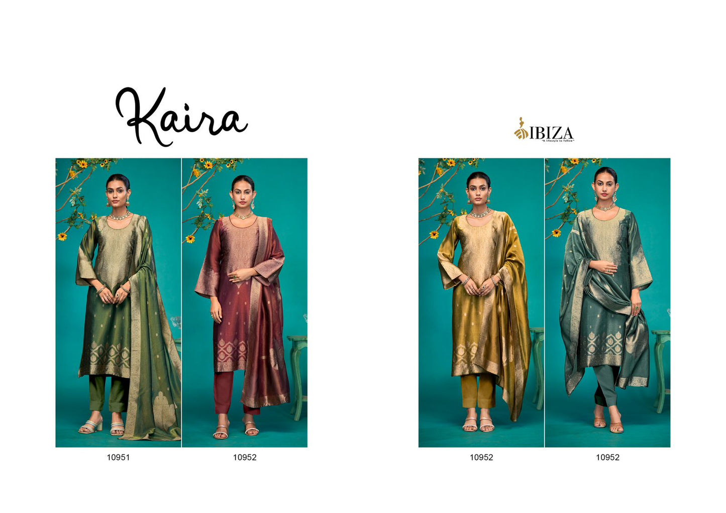 Kaira Ibiza Silk Simar Pant Style Suits Wholesale