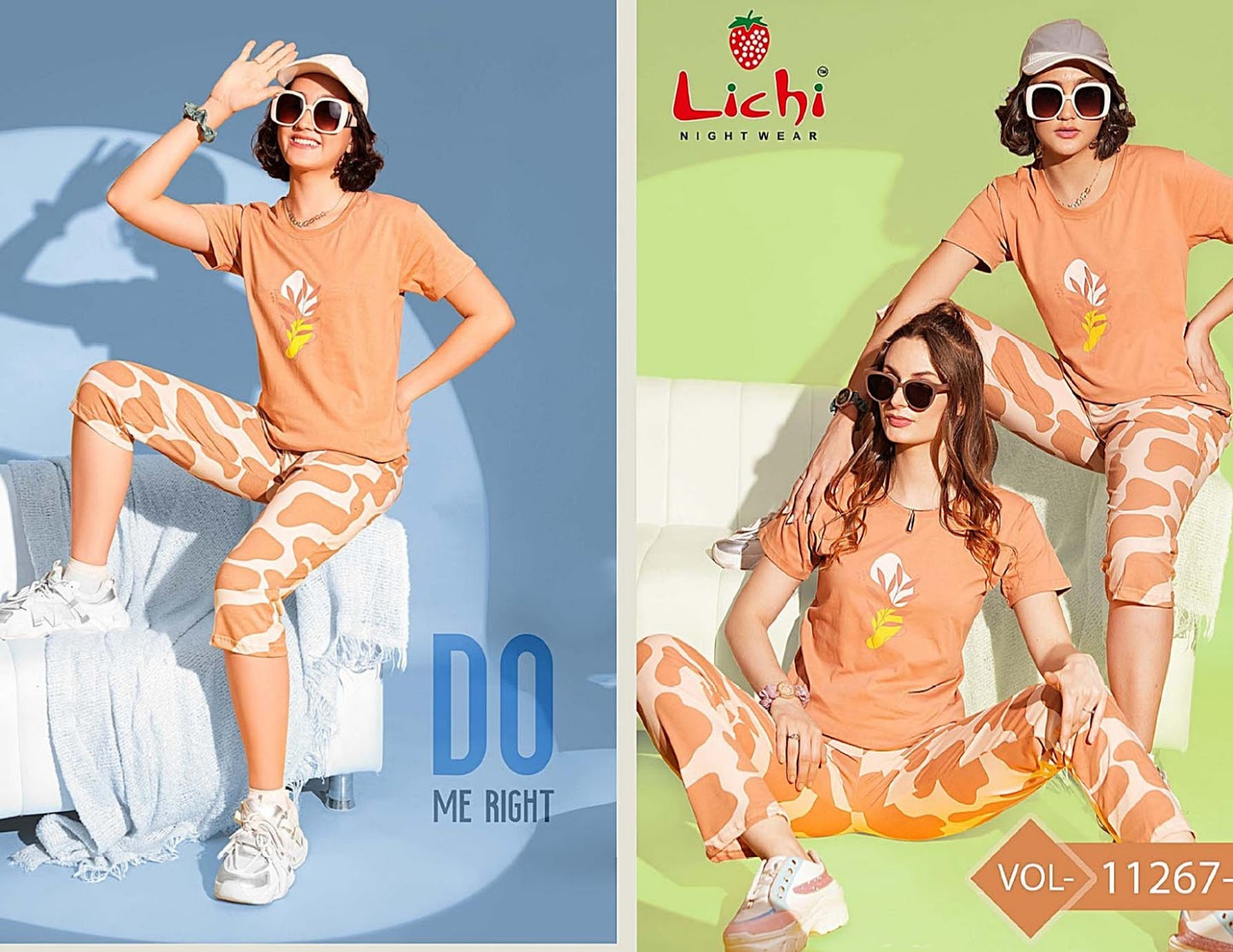 Kaira Lichi Cotton Capri Night Suits Exporter India