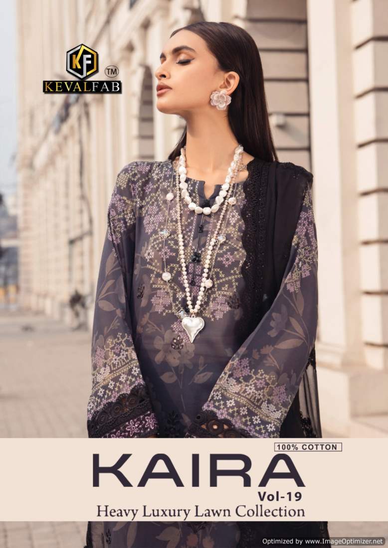 Kaira Vol 19 Keval Fab Lawn Cotton Pakistani Readymade Suits