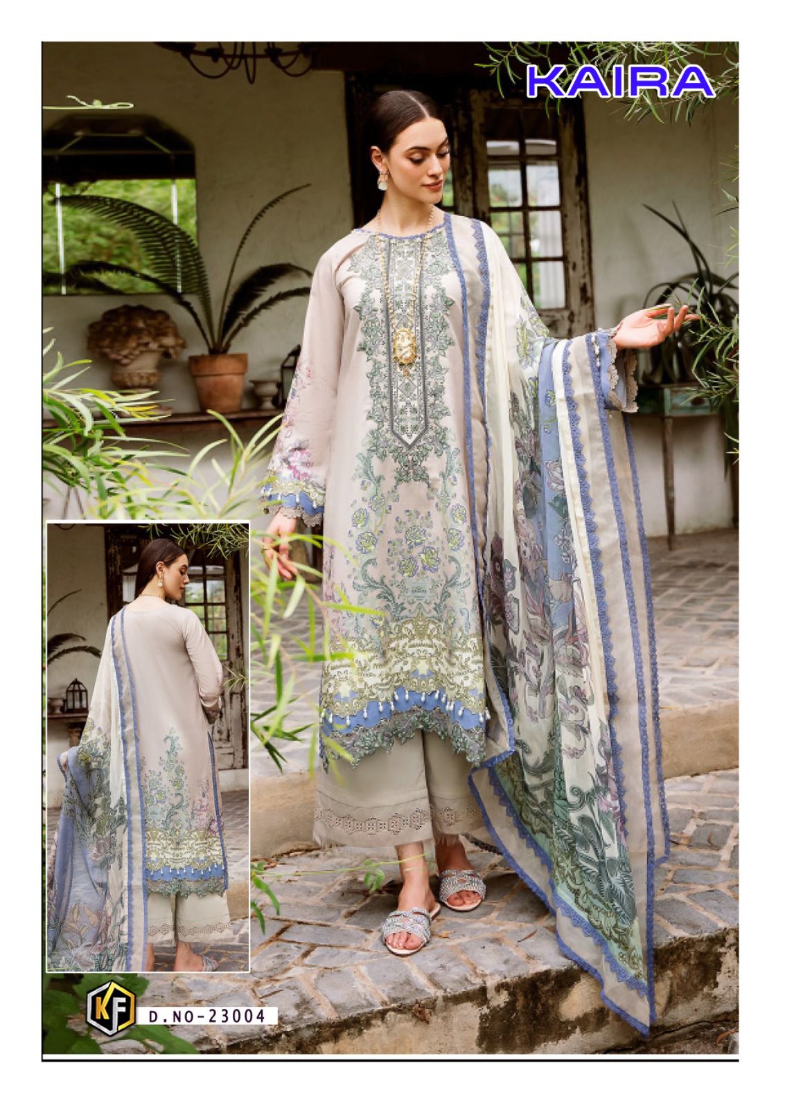 Kaira Vol 23 Heavy Luxury Lawn Collection Keval Fab Cotton Karachi Salwar Suits Supplier India