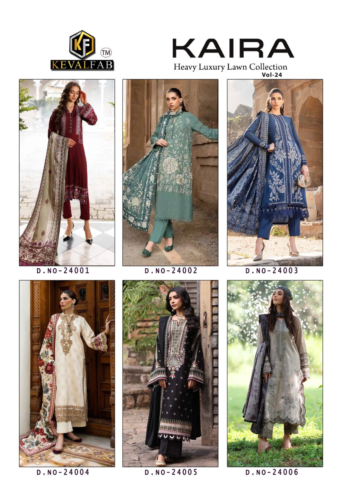 Kaira Vol 24 Heavy Luxury Lawn Collection Keval Fab Cotton Karachi Salwar Suits Manufacturer Ahmedabad