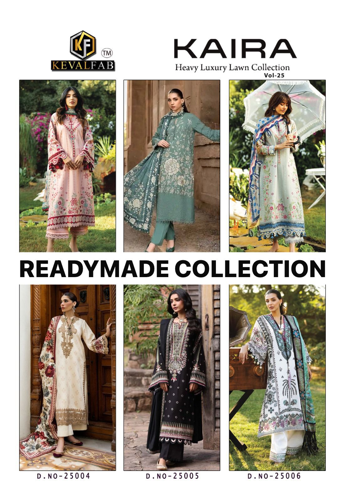 Kaira Vol 25 Heavy Luxury Lawn Collection Keval Fab Cotton Karachi Readymade Suits Manufacturer Ahmedabad