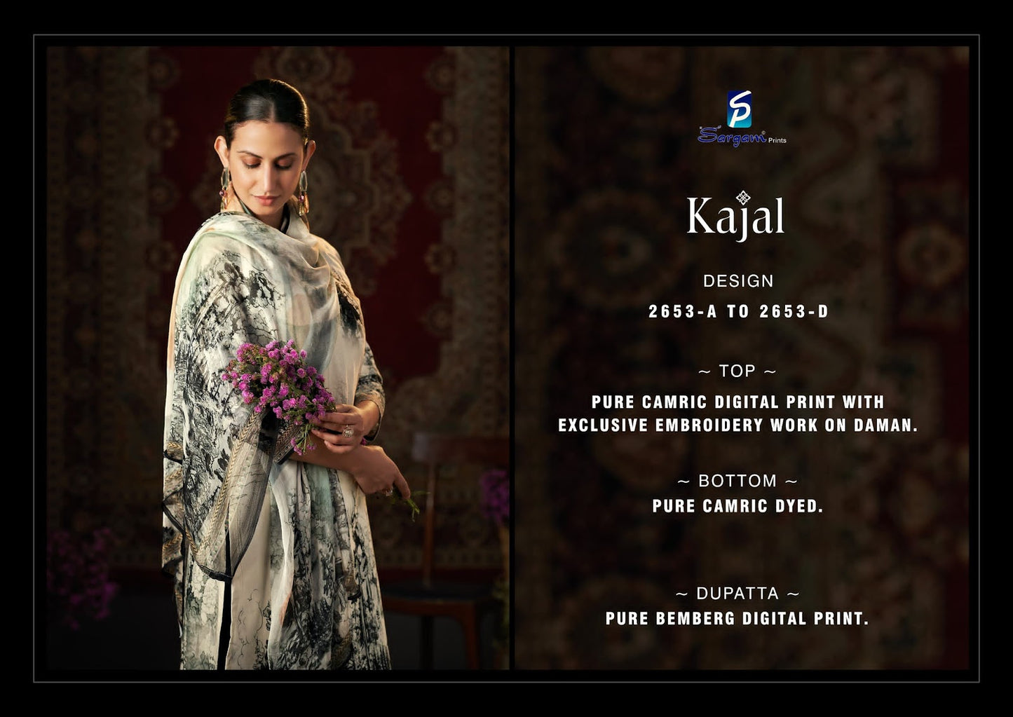 Kajal Sargam Prints Cambric Cotton Pant Style Suits Manufacturer Gujarat