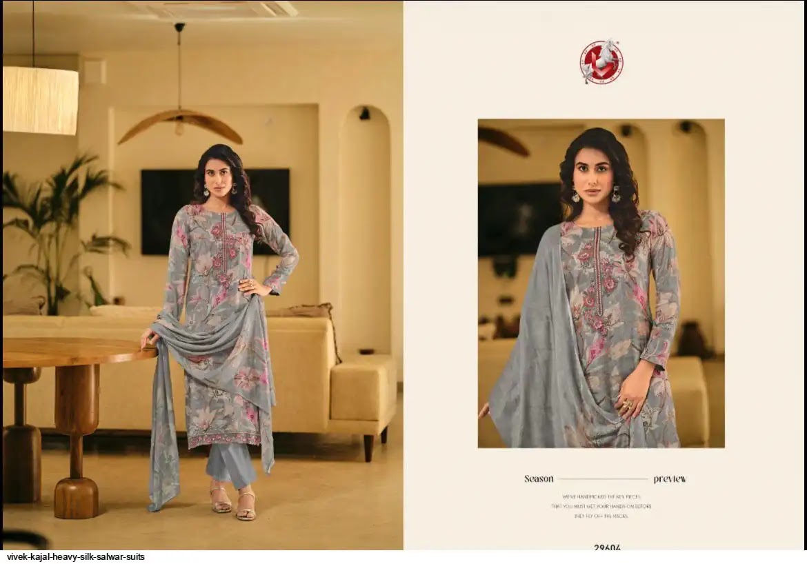Kajal Vol 3 Vivek Muslin Pant Style Suits Supplier Ahmedabad