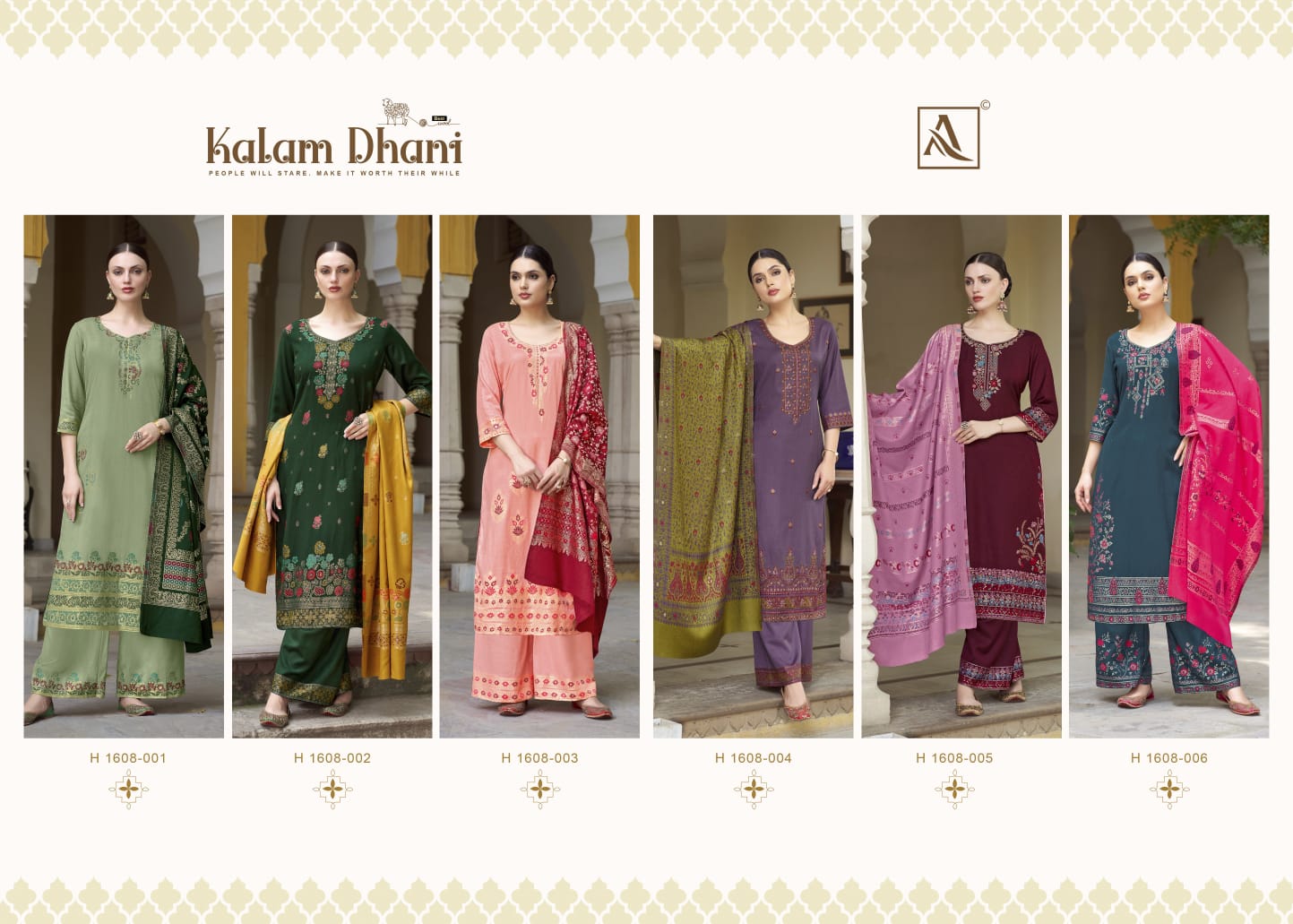 Kalam Dhani Alok Viscose Pashmina Suits Manufacturer Ahmedabad