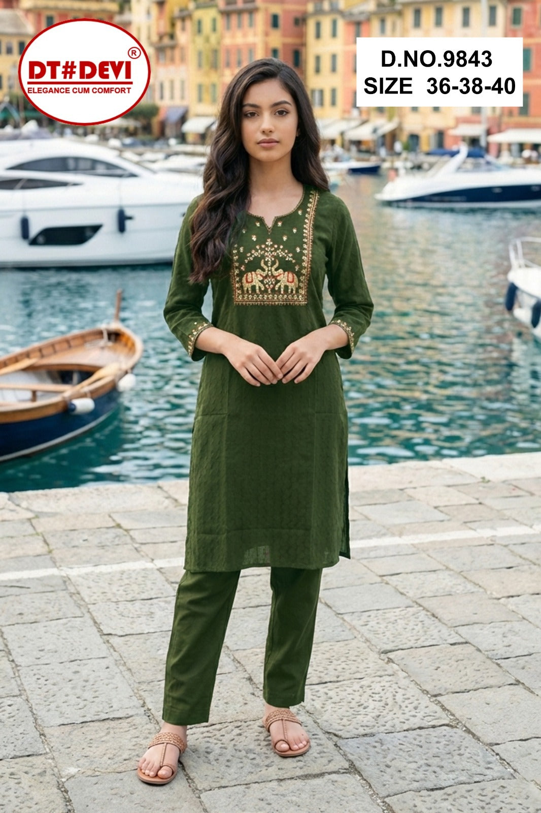 Kalapi 3 9843 Dt Devi Roman Silk Girls Kurti Pant Exporter India